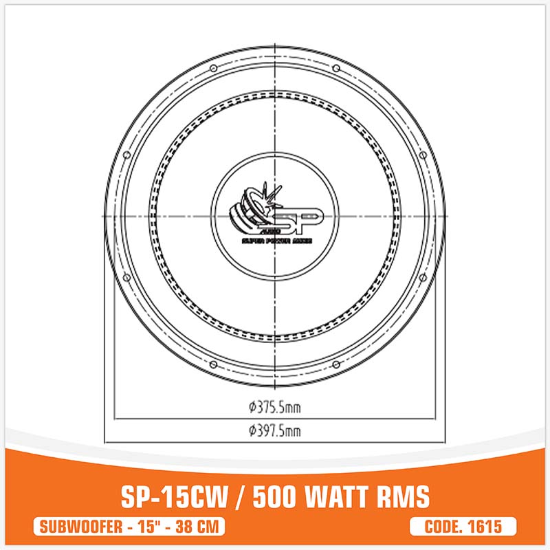 SP 15CW ENTRY LEVEL SUBWOOFER 15"/38CM 400W RMS (UNIT PRICE)
