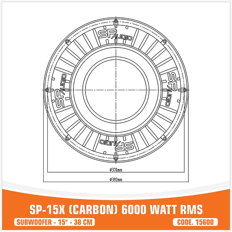 SP 15X CARBON FIBERS SUBWOOFER 15"/38CM 6000W RMS (UNIT PRICE)