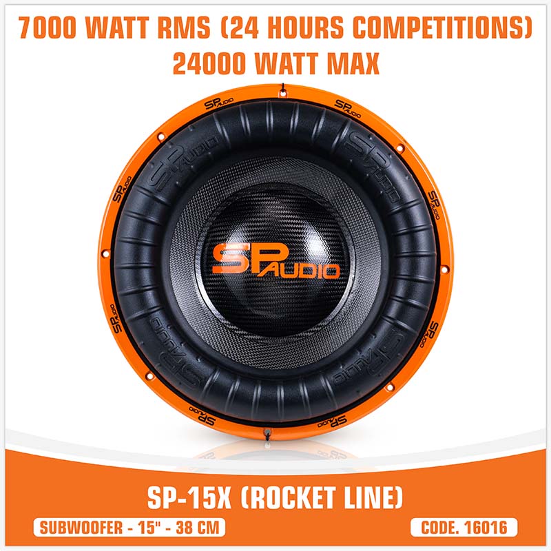 SP 15X ROCKET LINE SUBWOOFER 15"/38CM SPL 7000+ RMS (PRECIO UNITARIO)