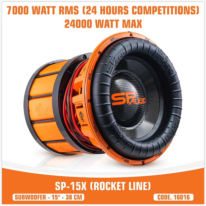 SP 15X ROCKET LINE SUBWOOFER 15"/38CM SPL 7000+ RMS (PRECIO UNITARIO)