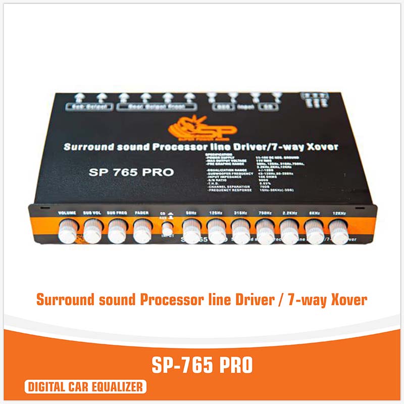 SP-765 PRO - Surround sound Processor line Driver / 7-way Xover - Digital Processor