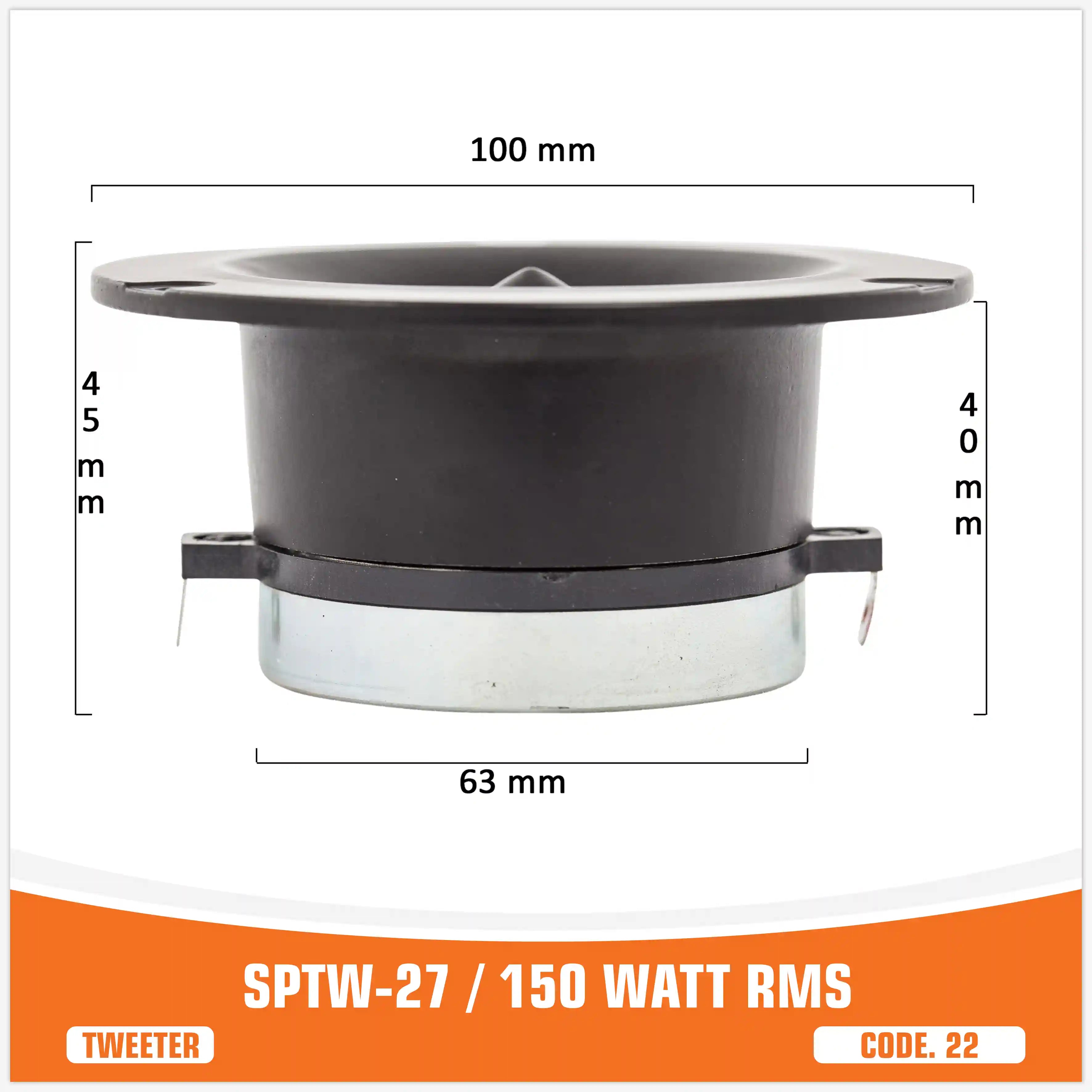 SP TW 27 TWEETER BALA NEO MAGNÉTICO 150W RMS (PRECIO POR PAR)