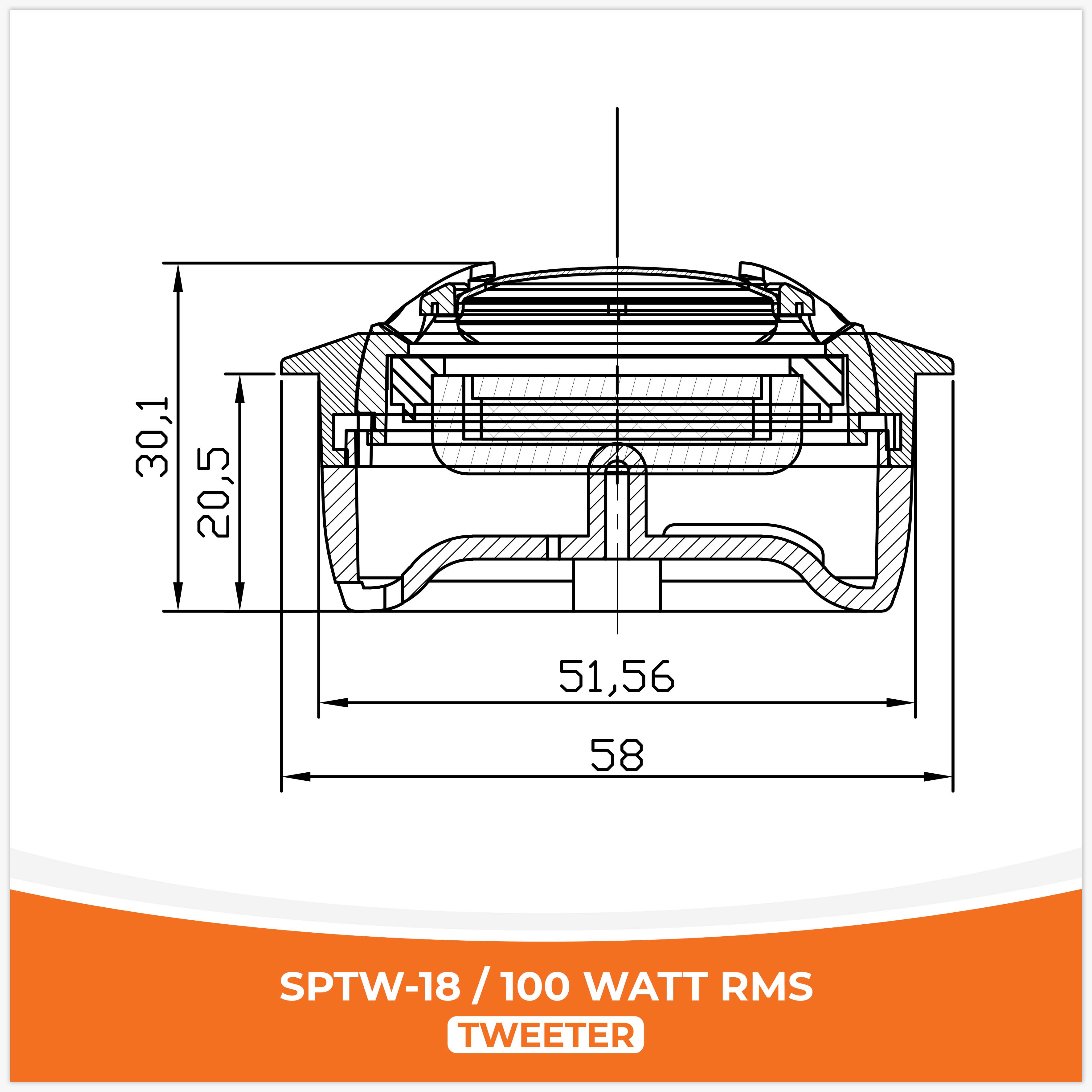 SP TW 18 SET NORMAL TWEETER 100W RMS (PAIR PRICE)