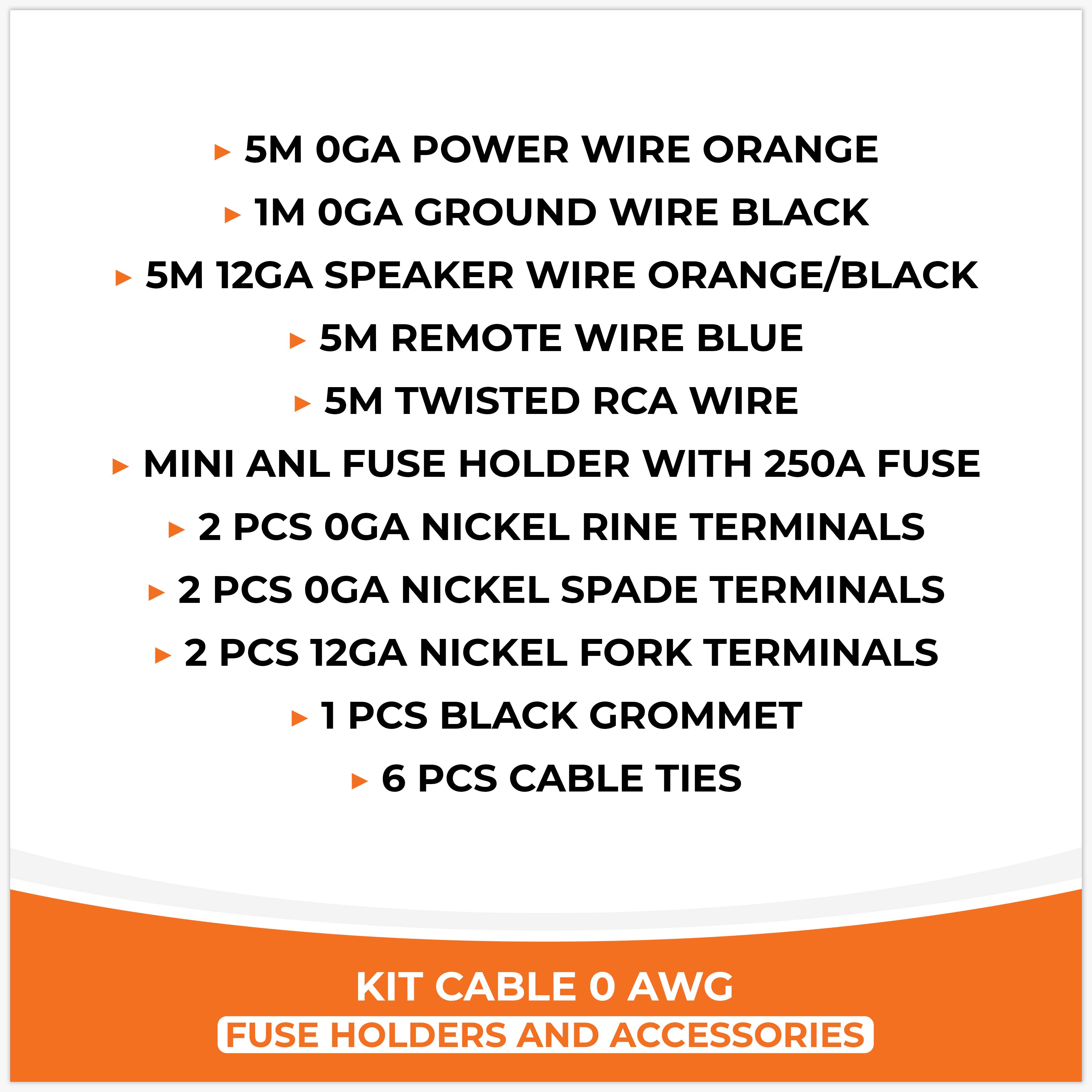 SP KIT CABLE 0 AWG CCA (PRECIO  POR  PAQUETE)