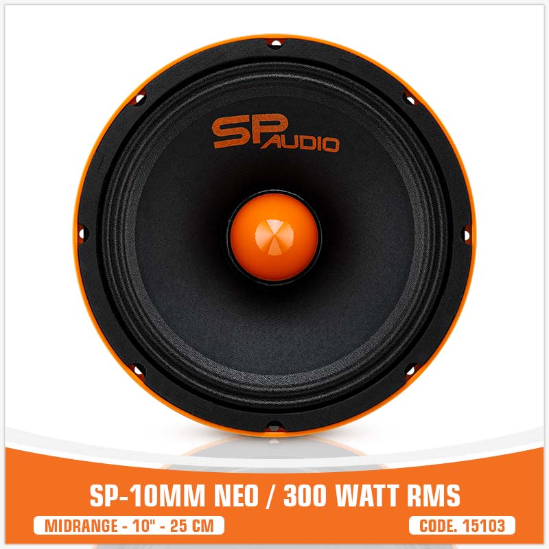 SP 10MM NEO MEDIO RANGO 10"/25CM NEO MAGNÉTICO 300W RMS (PRECIO UNITARIO)