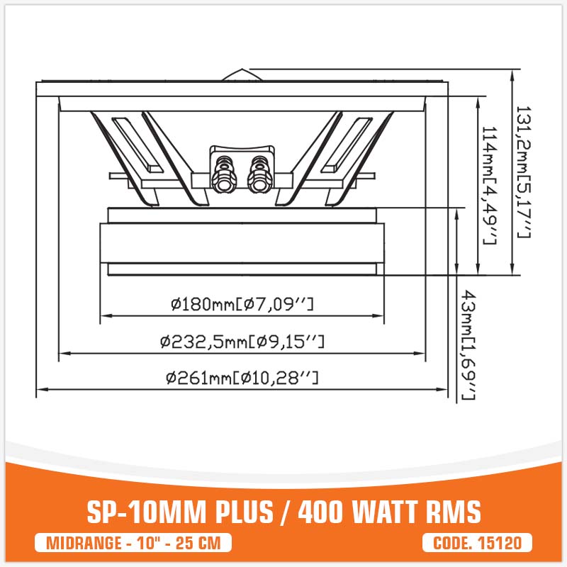 SP 10MM PLUS MIDRANGE ESTREMO 10"/25CM MODELLO ESTREMO! 400WRMS (PREZZO UNITARIO)
