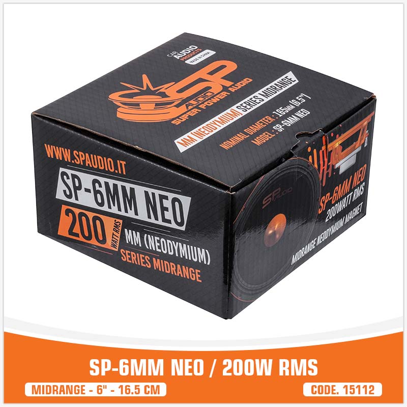 SP 6MM NEO MIDRANGE ESTREMO 6,5"/16,5CM MAGNETE NEODIMIO 200W RMS (PREZZO SINGOLO)