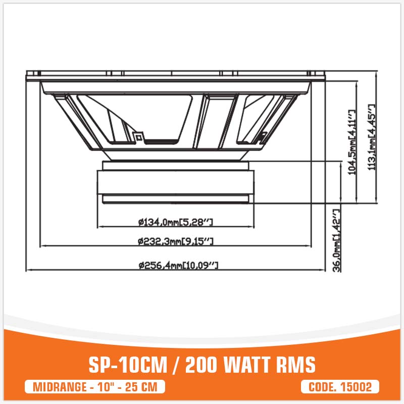 SP 10CM MIDRANGE BEST SELLER 10"/25CM 200W RMS (PREZZO COPPIA)