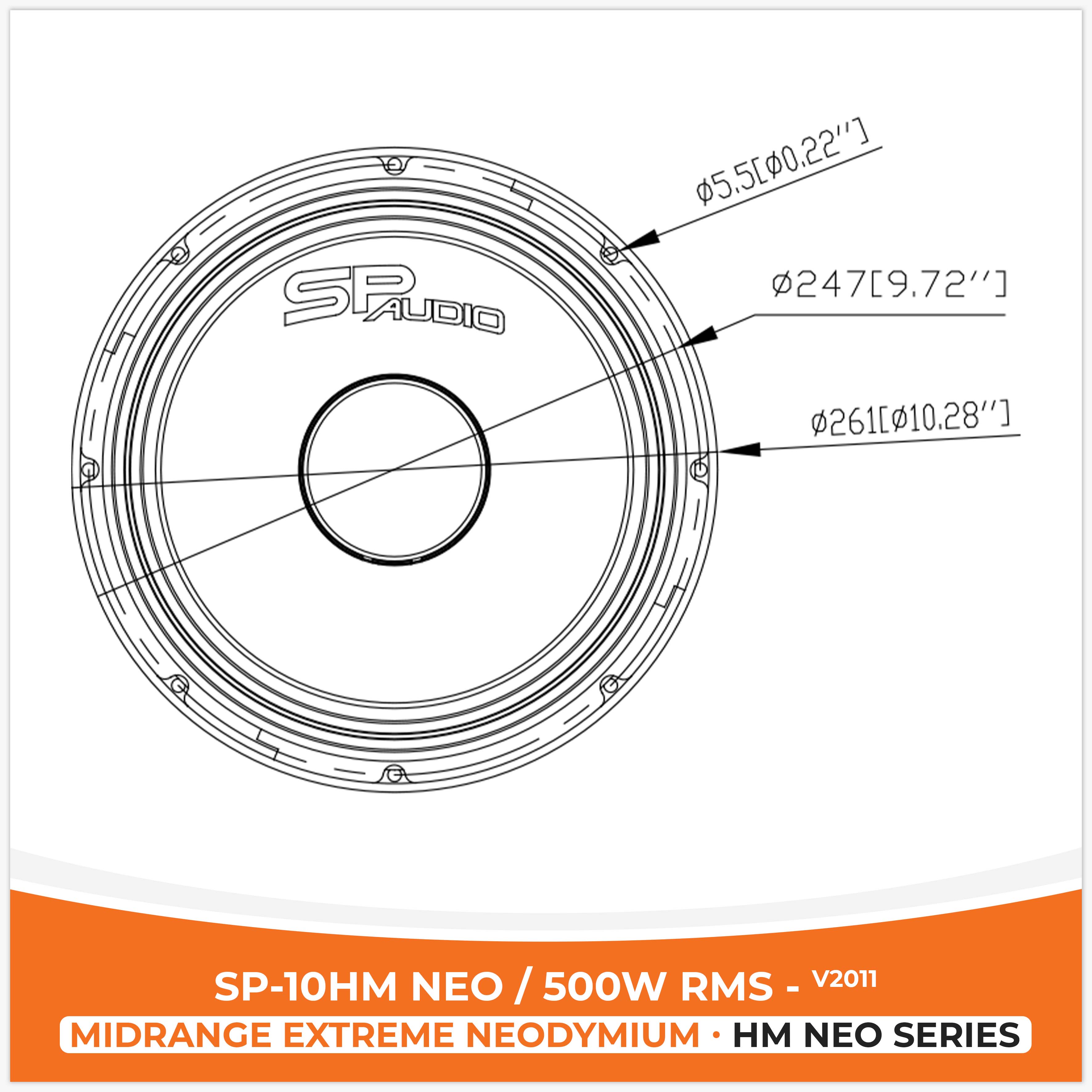 SP 10HM NEO MIDRANGE EXTREME 10 "/25CM NEO MAGNET 500W RMS, V2011 (PREZZO UNITARIO)