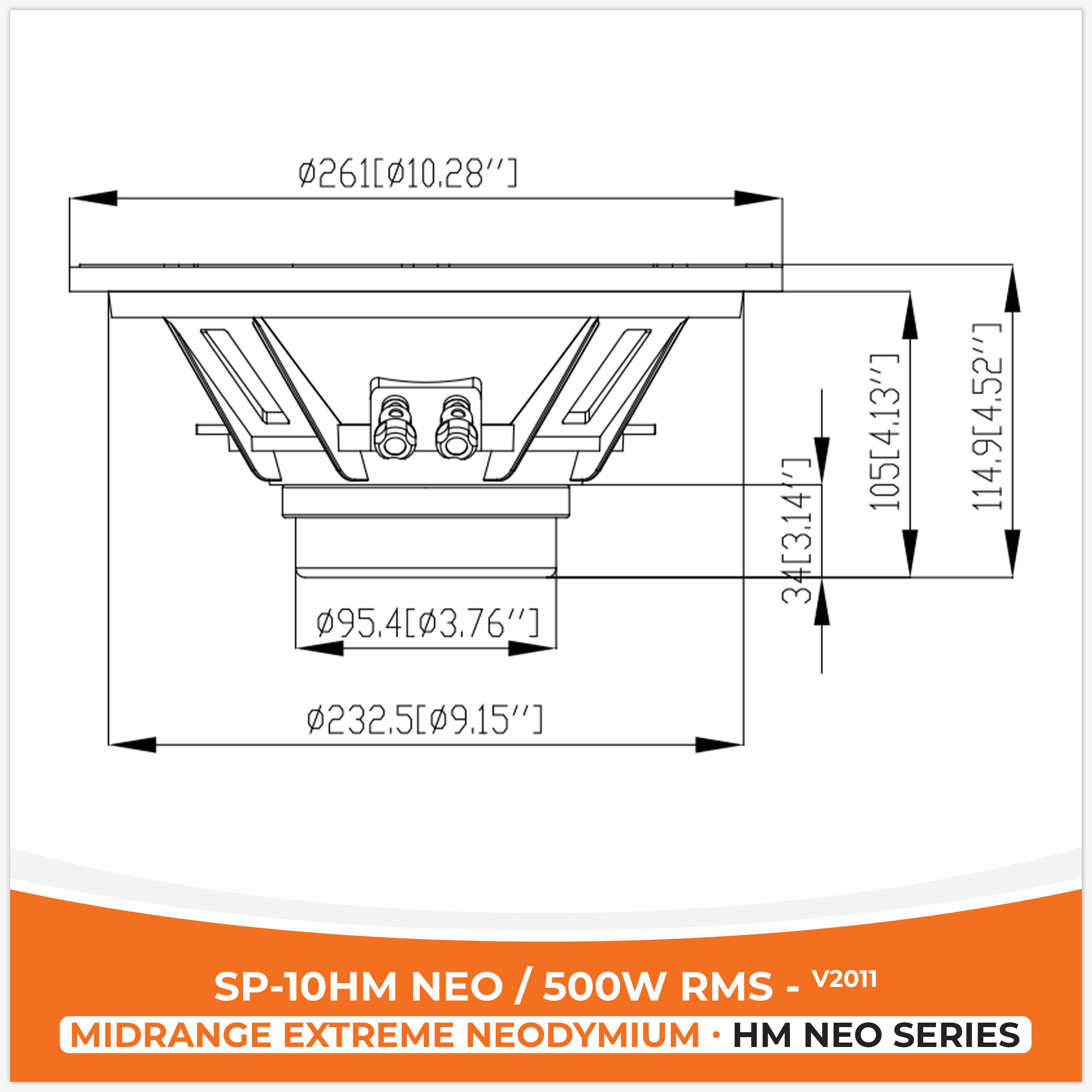 SP 10HM NEO MIDRANGE EXTREME 10 "/25CM NEO MAGNET 500W RMS, V2011 (PREZZO UNITARIO)